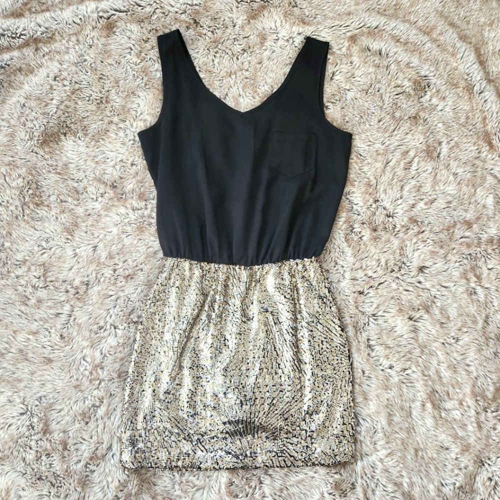 As U Wish Silver Sequin Bodycon Mini Dress Size Medium